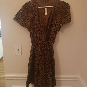 Madewell cheetah print wrap dress